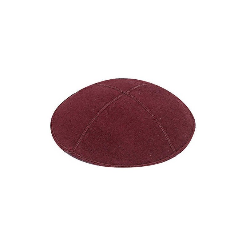 Maroon Suede Kippah | Kippahs | Judaica