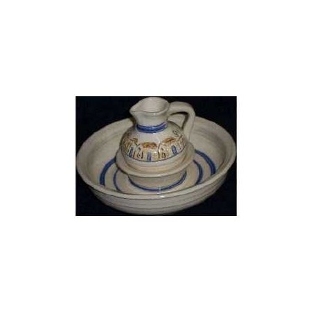 Jerusalem Scene Ceramic Mayim Achronim | Mayim Achronim Sets | Judaica