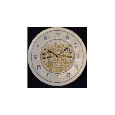 Jerusalem Scene Ceramic Clock | Home Goods | Judaica