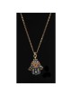 Multi Crystal Black Hamsa with chain | Jewelry | Judaica