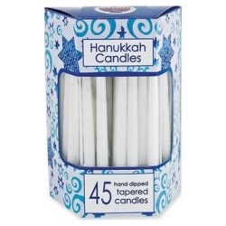 Deluxe Tapered Solid White Hanukkah Candles | Hanukkah | Judaica