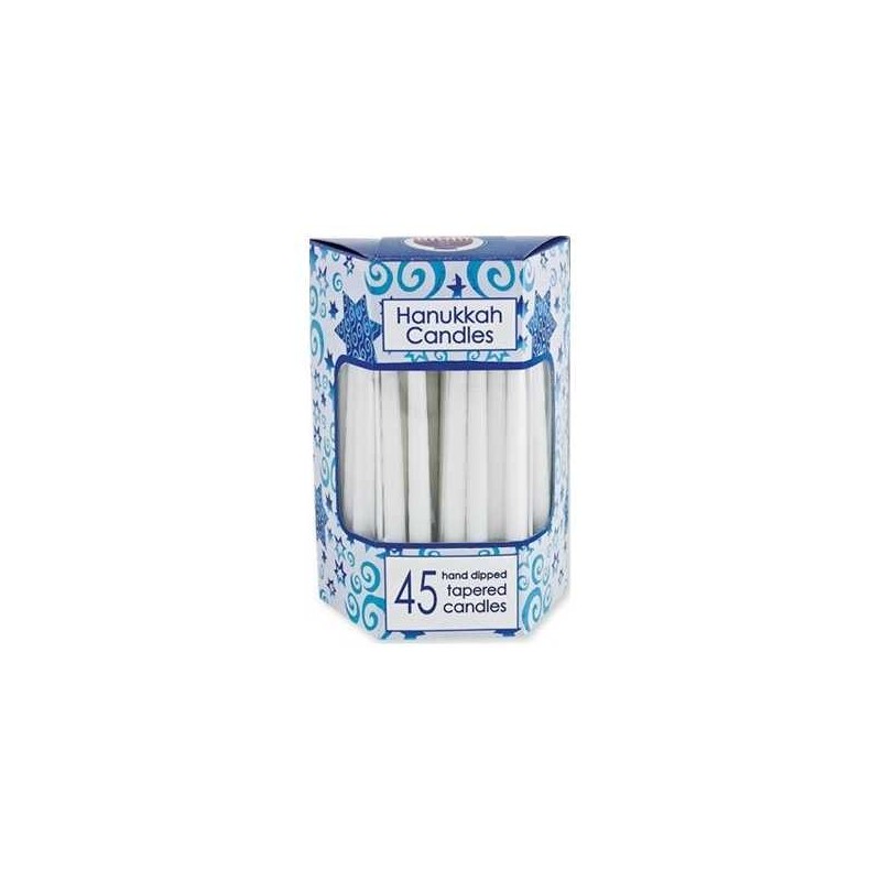 Deluxe Tapered Solid White Hanukkah Candles | Hanukkah | Judaica