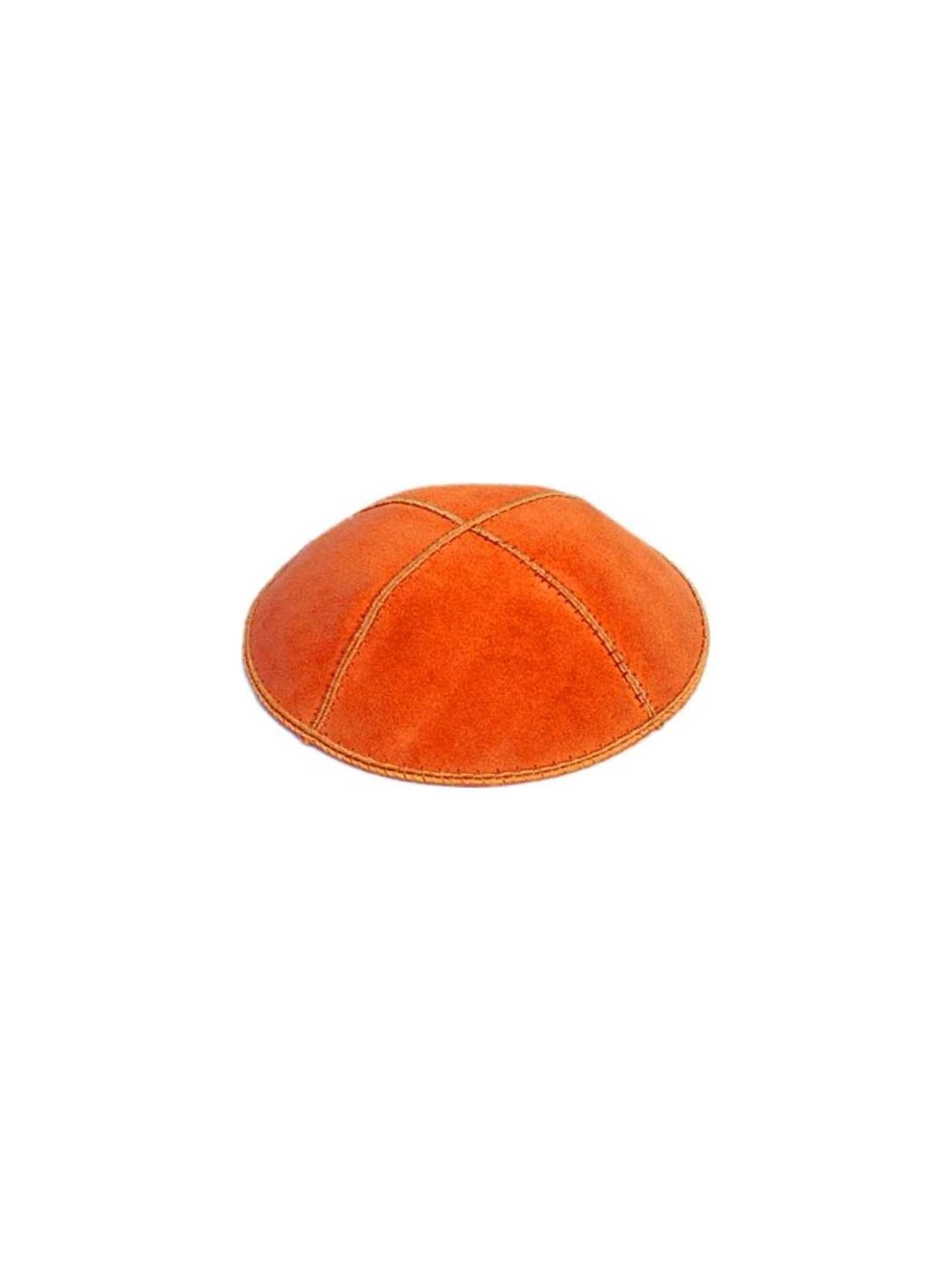 Orange Suede Kippah | Kippahs | Judaica