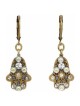 Gold Small Crystal Hamsa Earrings | Jewelry | Judaica