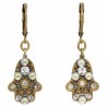 Gold Small Crystal Hamsa Earrings | Jewelry | Judaica