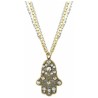 Gray and Gold Large Hamsa on Triple Chain | Jewelry | Judaica