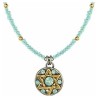 Light Blue Beaded Star of David Necklace with Bead | Jewelry | Judaica
