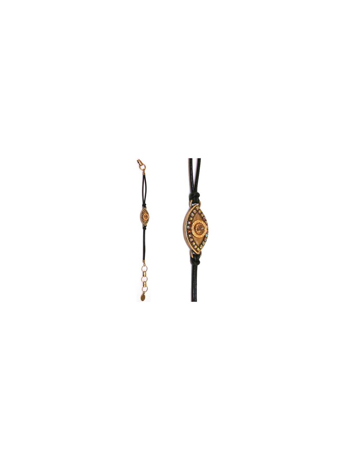 Gold Evil Eye Bracelet with Iridescent Crystals | Jewelry | Judaica