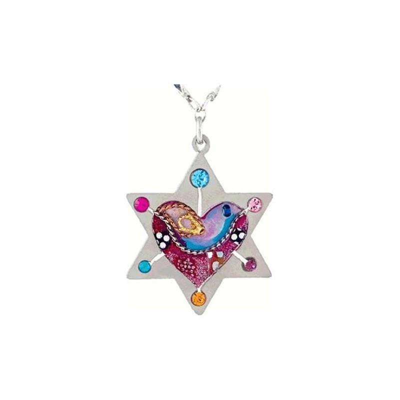 Star of David with Heart & Dove Necklace | Jewelry | Judaica