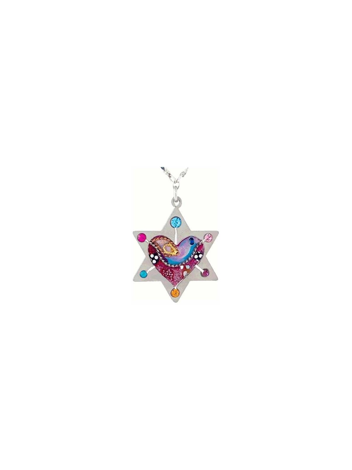 Star of David with Heart & Dove Necklace | Jewelry | Judaica