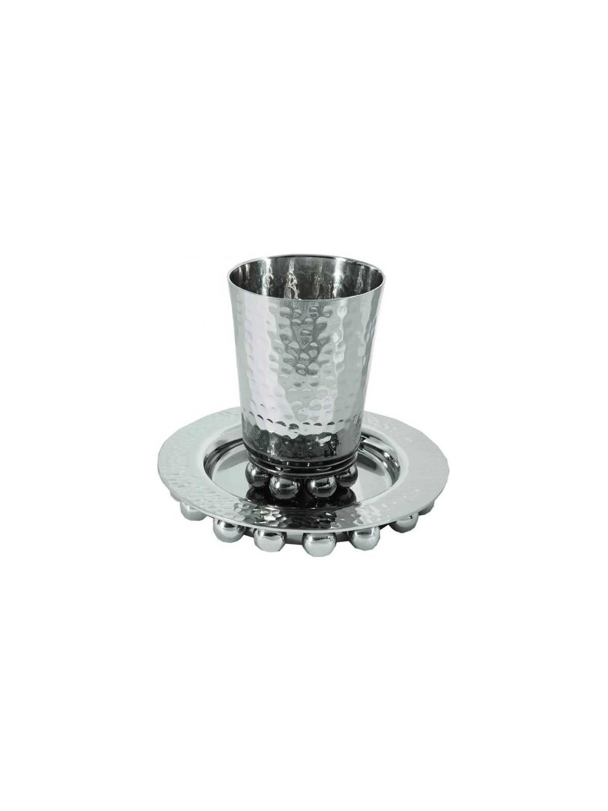 Hammered Beaded Kiddush Cup | Kiddush Cups | Judaica