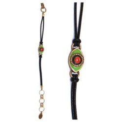 Green Evil Eye Bracelet with Red Crystal | Jewelry | Judaica