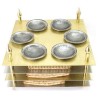 Mixed Metal Gold Tiered Seder Plate | Passover | Judaica
