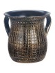 Gold & Black Gridwork Washing Cup | Washing Cups | Judaica