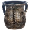 Gold & Black Gridwork Washing Cup | Washing Cups | Judaica