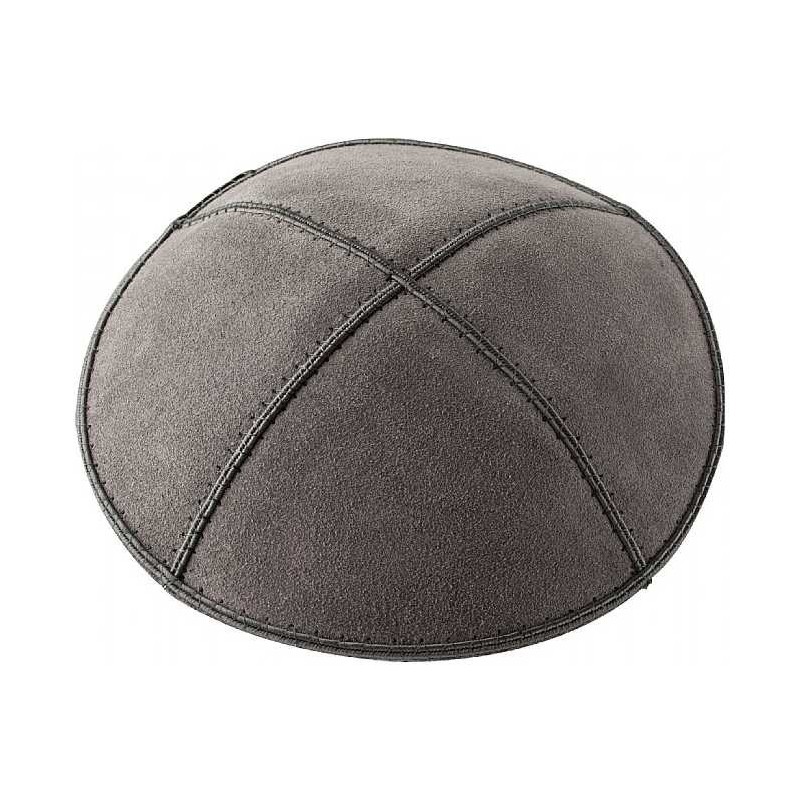 Dark Gray Suede Kippah | Kippahs | Judaica