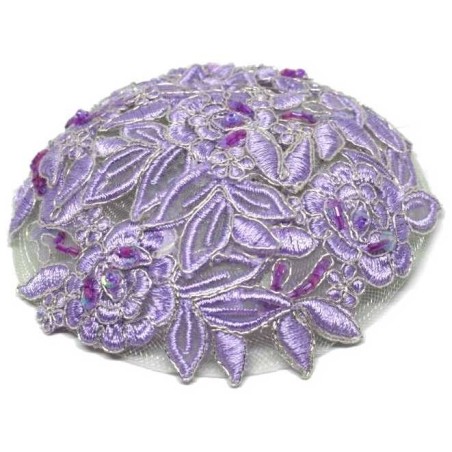 Embroidered Lilac Women's Headcover | Kippahs | Judaica