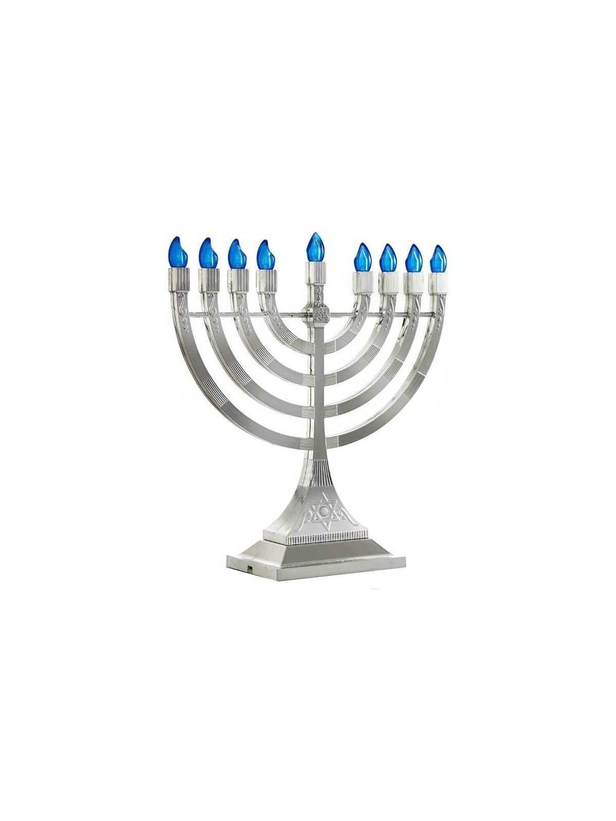 LED Electronic Temple Menorah - Silver | Hanukkah | Judaica