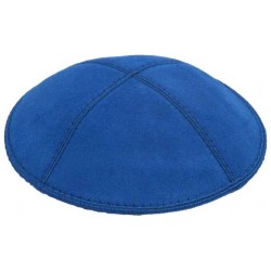 Royal Blue Suede Kippah | Kippahs | Judaica