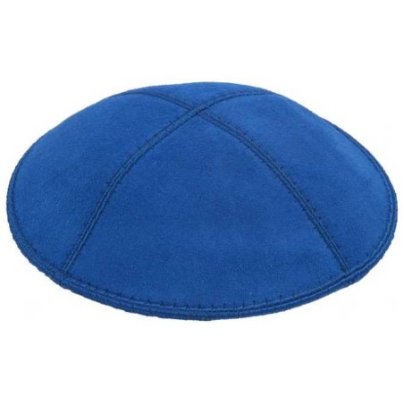 Royal Blue Suede Kippah | Kippahs | Judaica