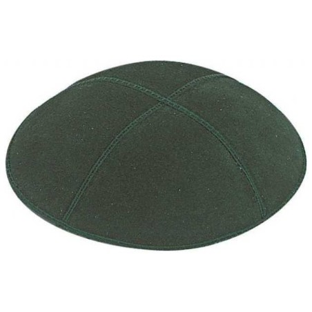 Dark Green Suede Kippah | Kippahs | Judaica