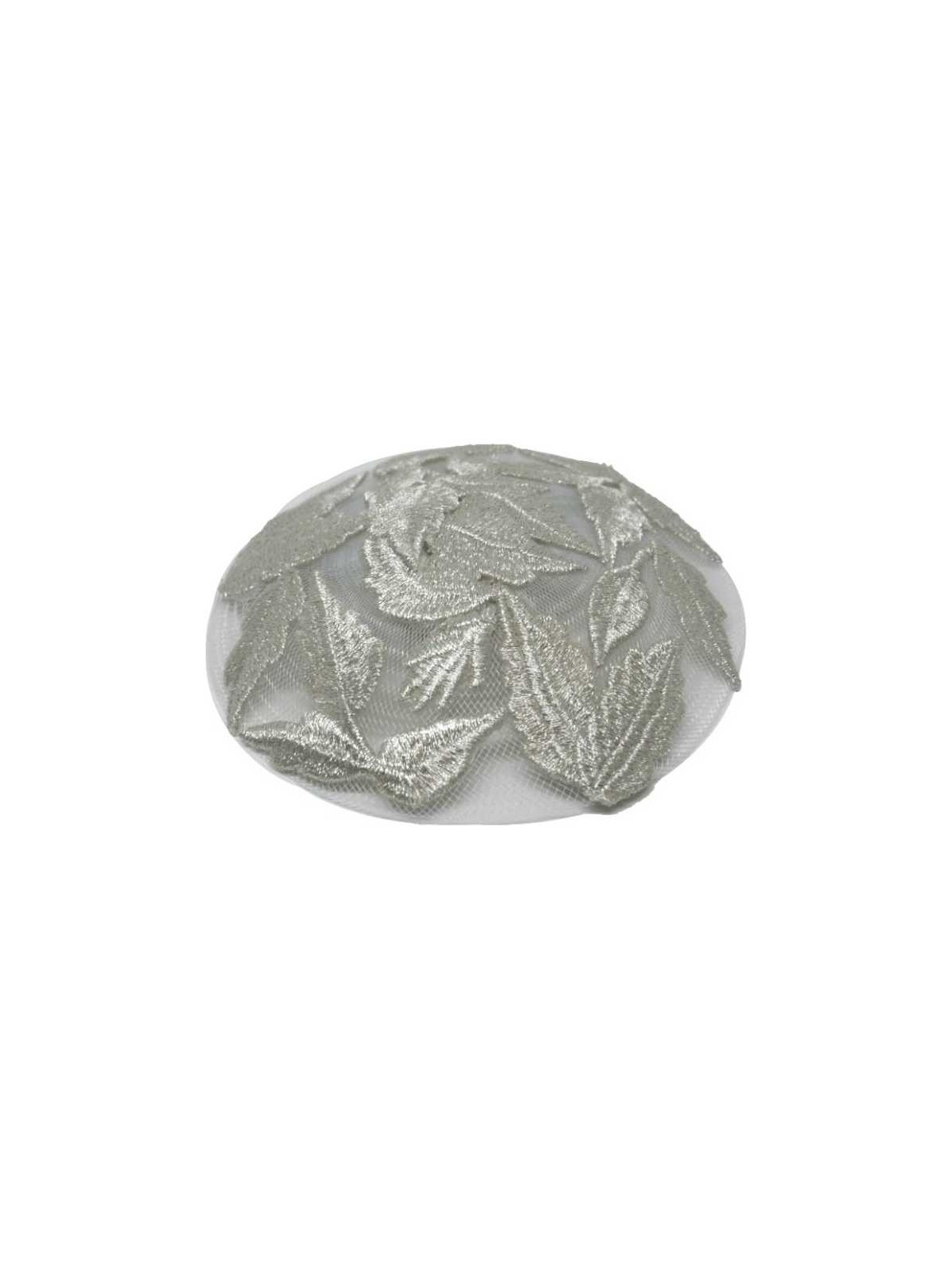 Embroidered Silver Leaves Women's Headcover | Kippahs | Judaica