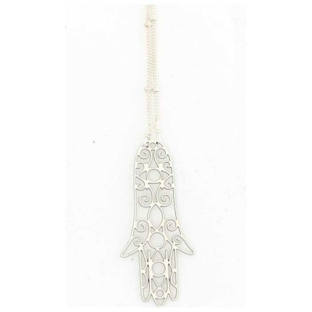 Elongated Arabesque Hamsa Necklace | Jewelry | Judaica