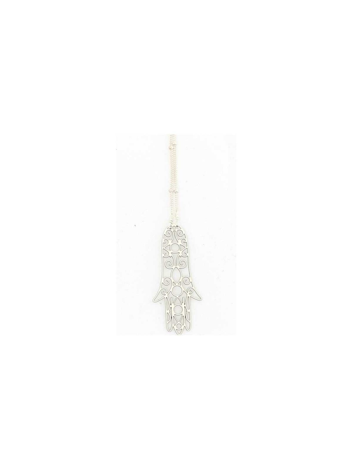 Elongated Arabesque Hamsa Necklace | Jewelry | Judaica