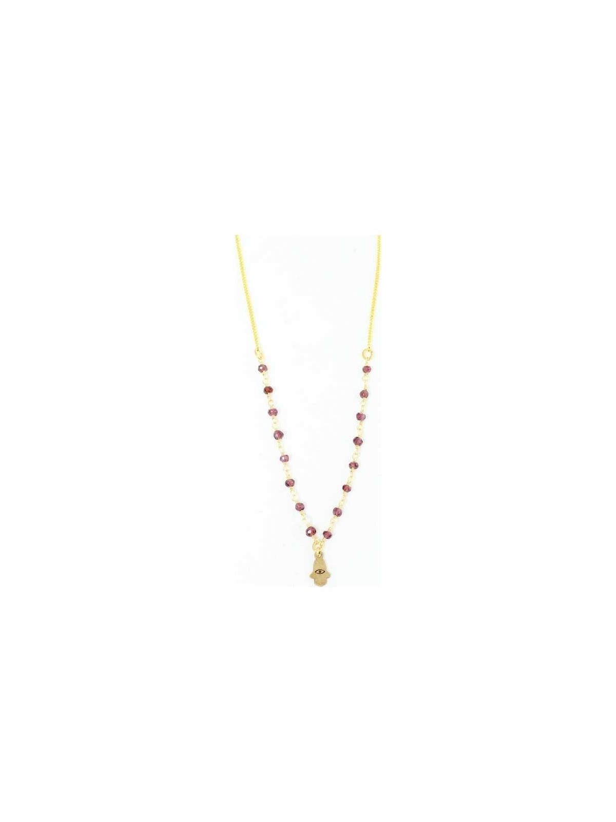 Petite Hamsa with Goldtone Beaded Necklace | Jewelry | Judaica