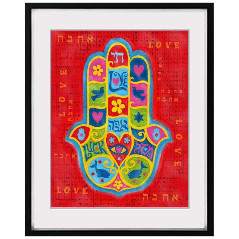 Painterly Love Hamsa Framed Wall Art | Art | Judaica