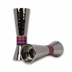 Pink Hammered Candlesticks | Candle Holders | Judaica