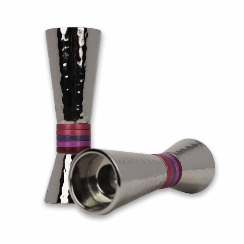 Pink Hammered Candlesticks | Candle Holders | Judaica