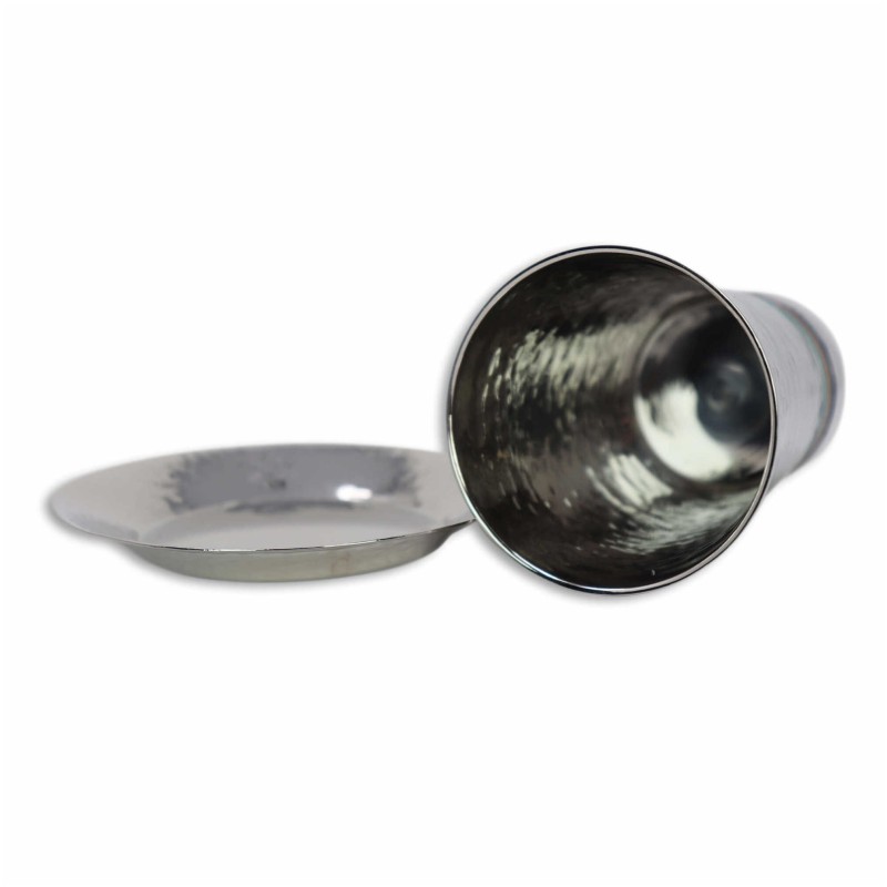 Multi Stripes Hammered Kiddush Cup | Kiddush Cups | Judaica