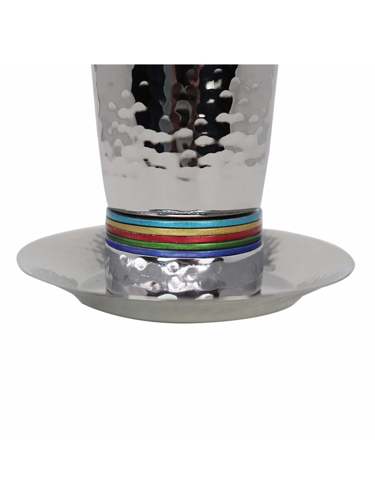 Multi Stripes Hammered Kiddush Cup | Kiddush Cups | Judaica