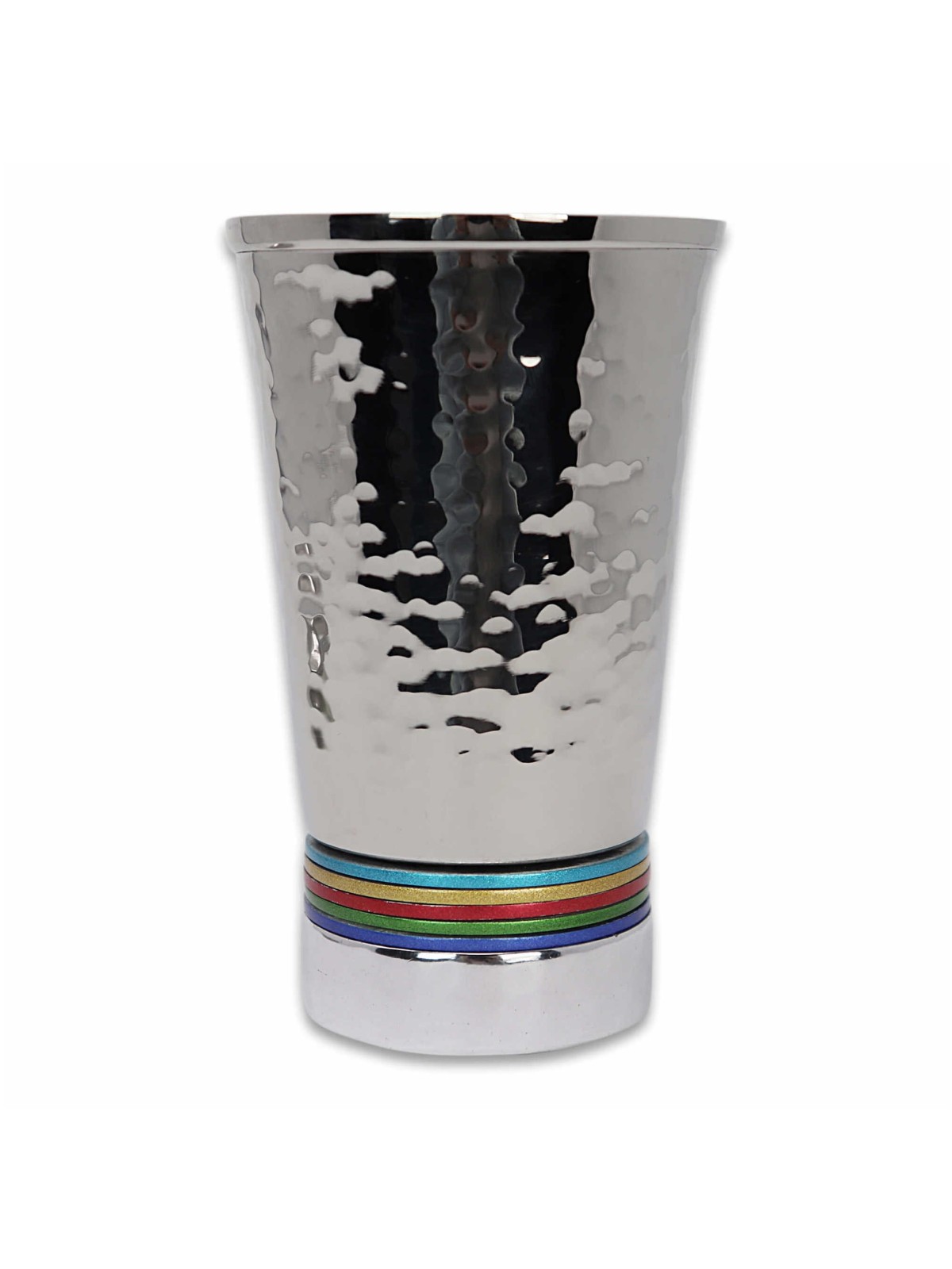 Multi Stripes Hammered Kiddush Cup | Kiddush Cups | Judaica