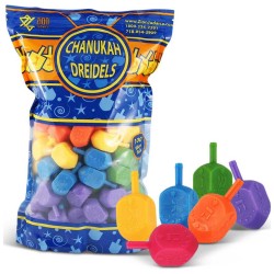 100 Medium Plastic Dreidels with English translite | Hanukkah | Judaic