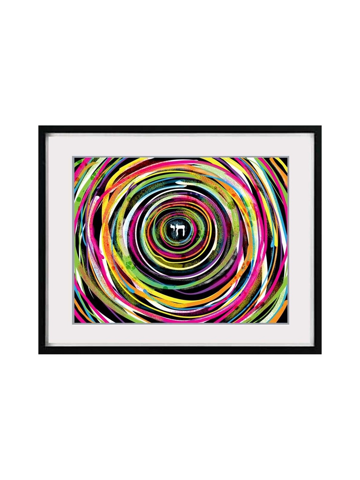 Framed Chai Circles Wall Art | Art | Judaica