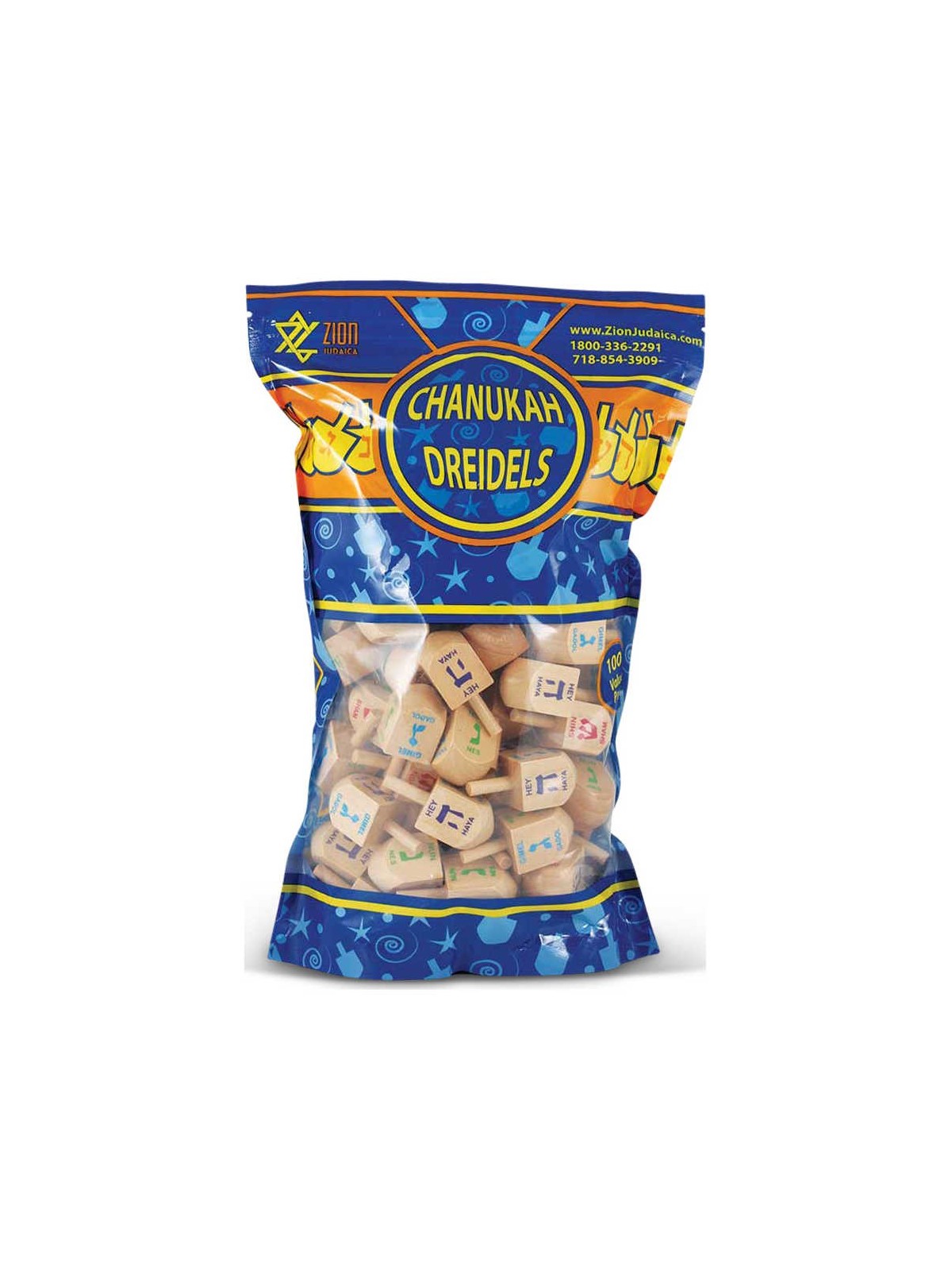 100 Pack Natural Wood Dreidels | Hanukkah | Judaica