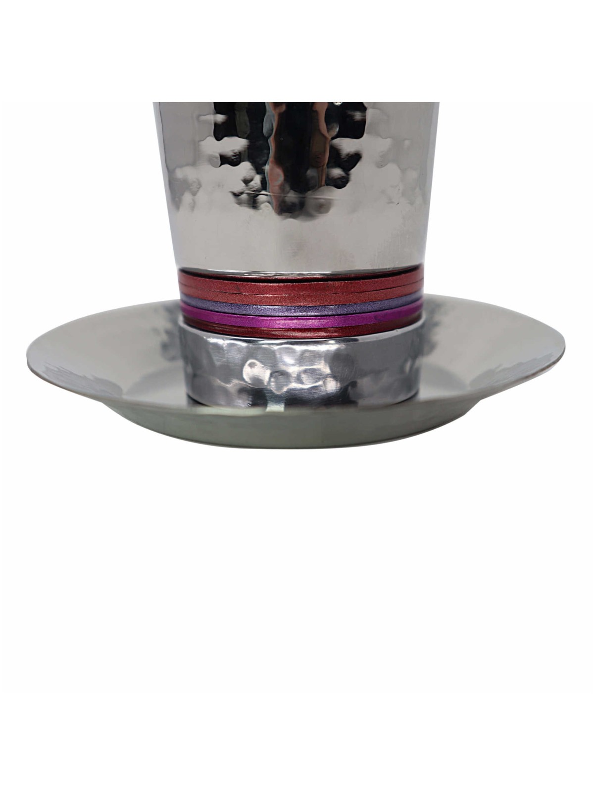 Pink Stripes Hammered Kiddush Cup | Kiddush Cups | Judaica