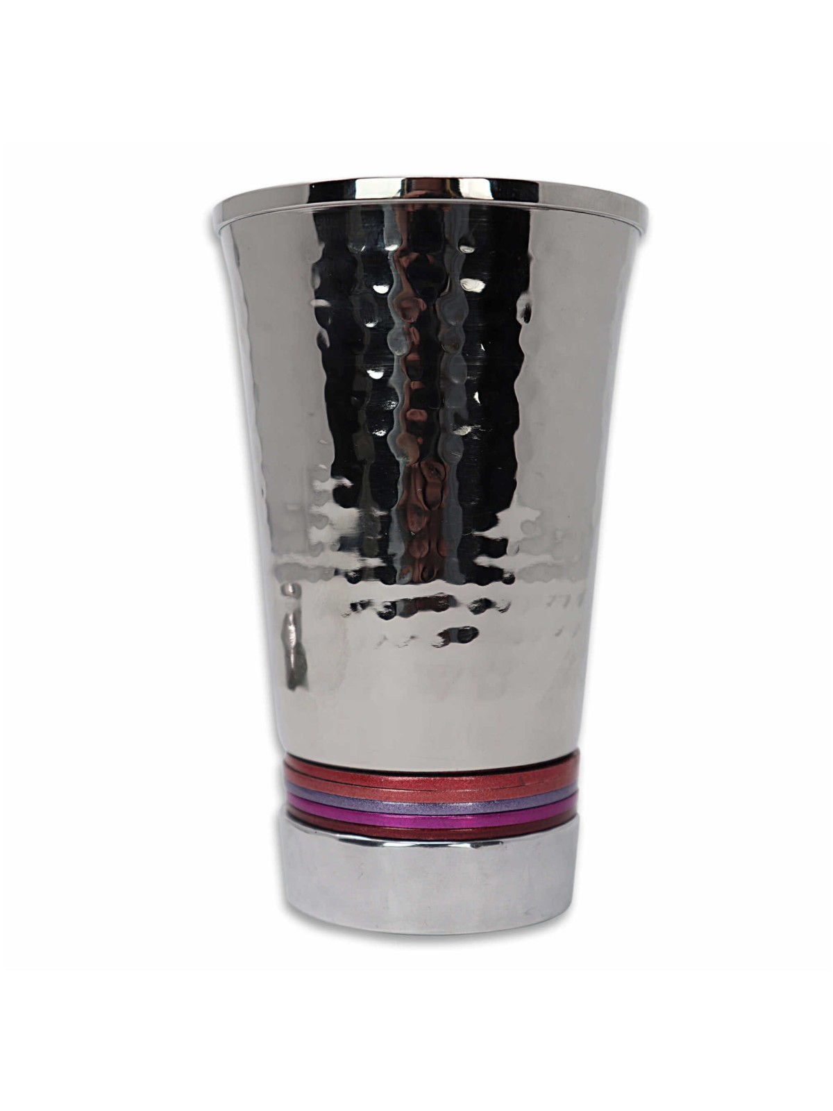Pink Stripes Hammered Kiddush Cup | Kiddush Cups | Judaica