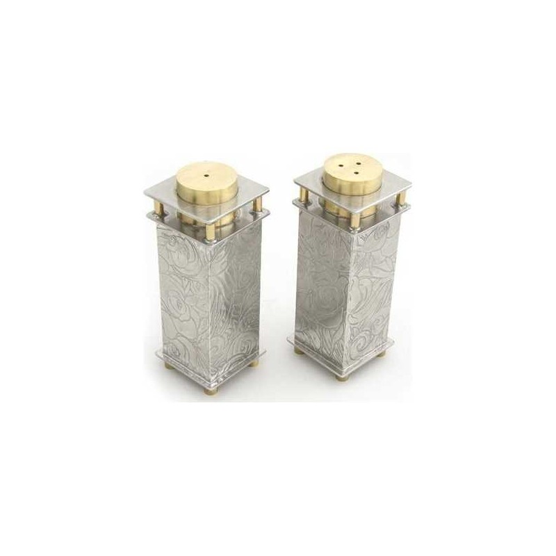 Salt and Pepper Shakers - Rose Relief | Home Goods | Judaica