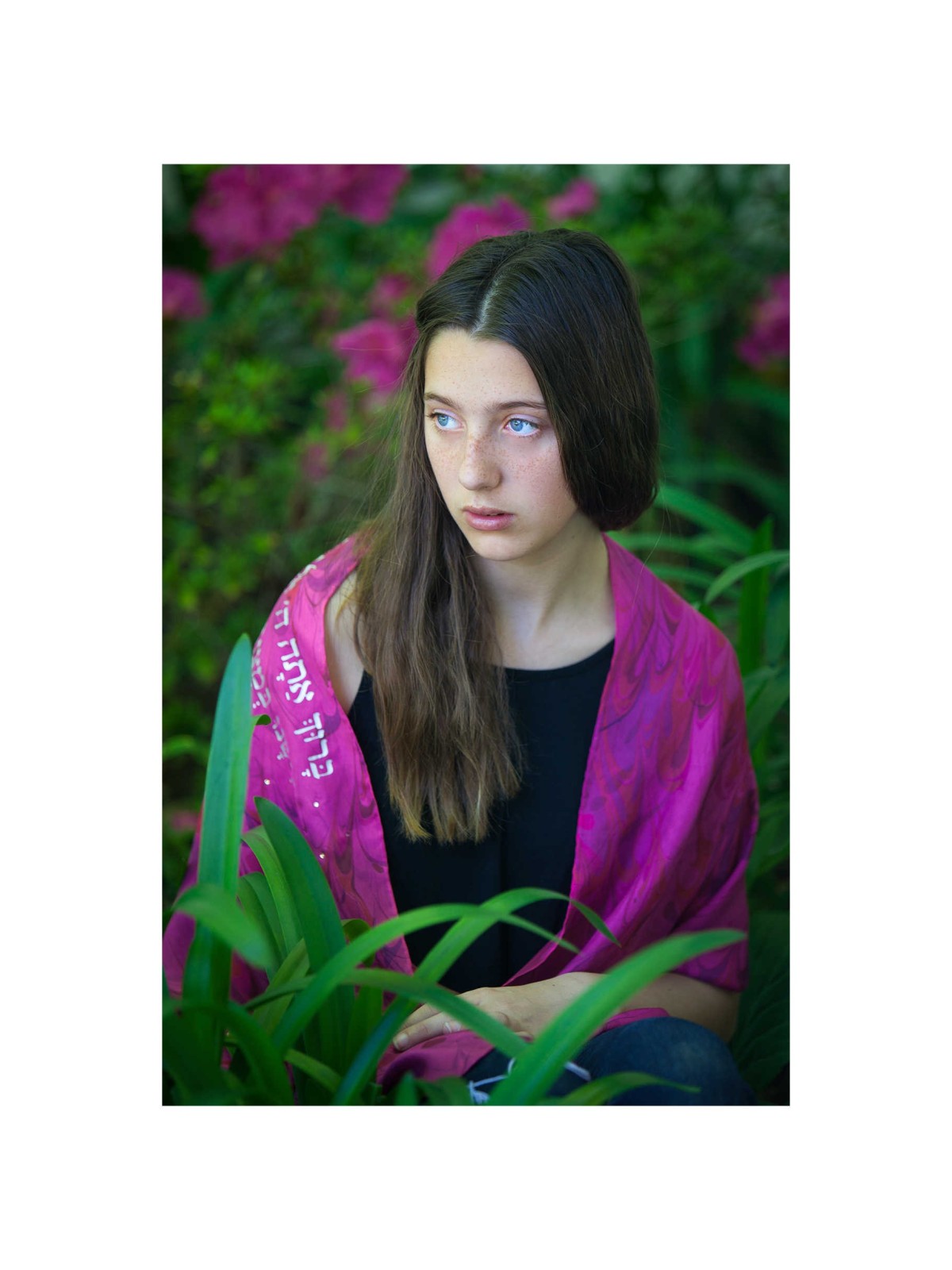 Blooming Fuchsia Flowers Tallit | Tallit/Tallis | Judaica