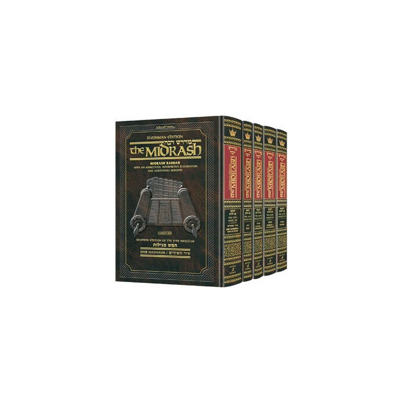 5 Volume Slipcase Set of Midrash Rabbah on Megillo | Purim | Judaica