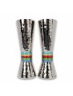 Rainbow Hammered Candlesticks | Candle Holders | Judaica