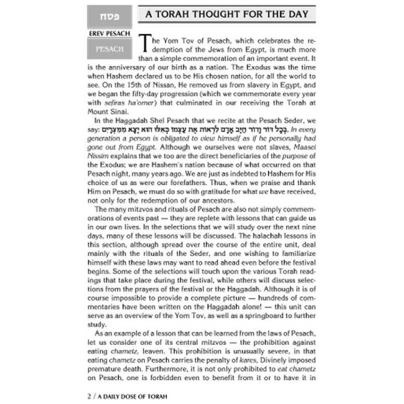 A Daily Dose of Torah Series 1 Vol 14: The Festiva | Books | Judaica