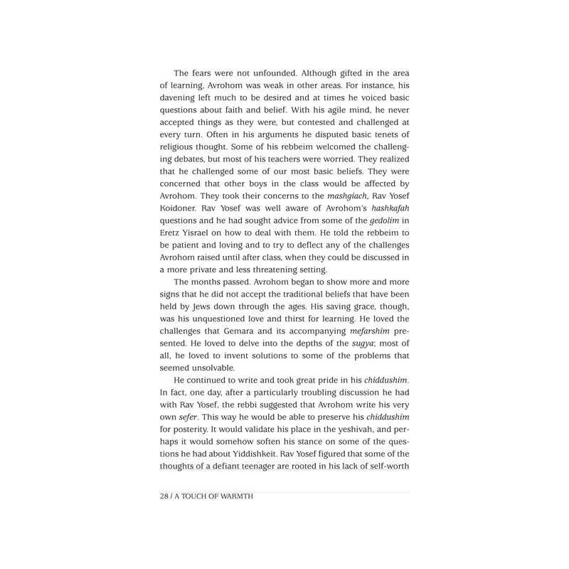 A Touch of Warmth - Paperback | Books | Judaica