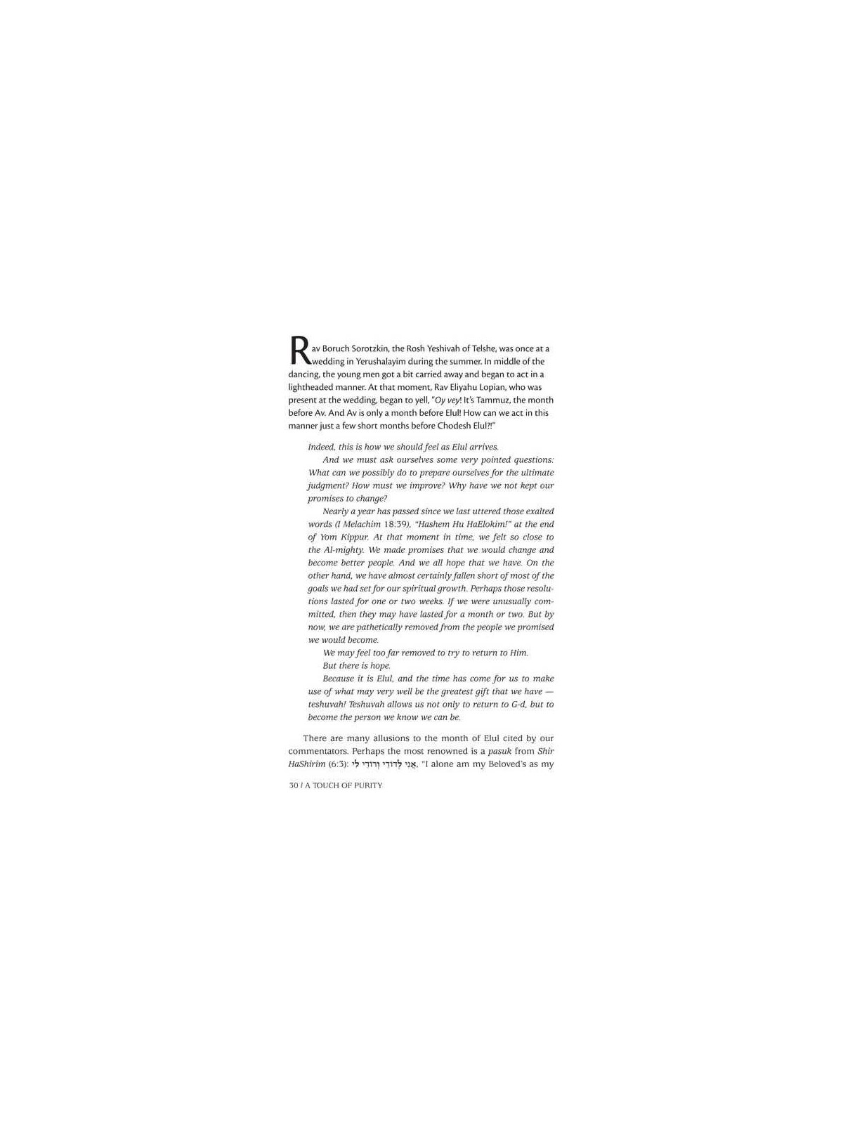 A Touch of Purity - Hardcover | Books | Judaica