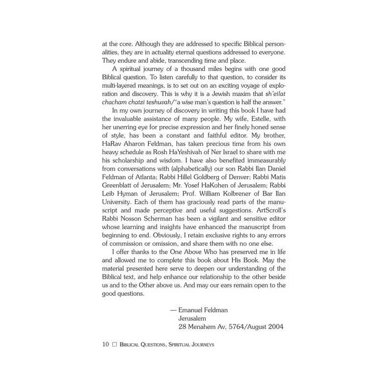 Biblical Questions, Spiritual Journeys - Paperback | Books | Judaica
