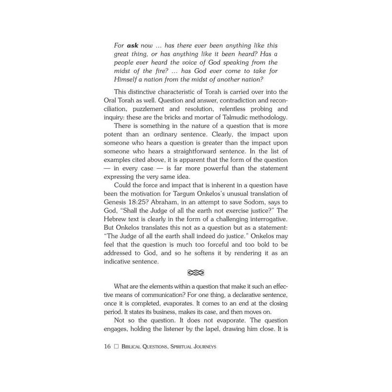 Biblical Questions, Spiritual Journeys - Paperback | Books | Judaica