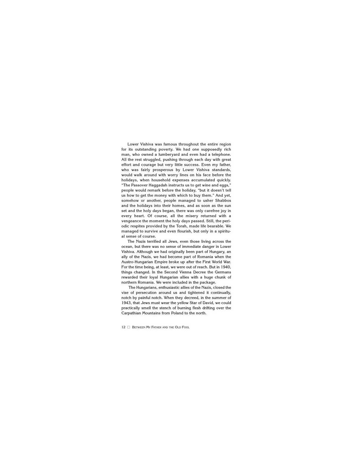Between My Father and the Old Fool - Paperback | Books | Judaica